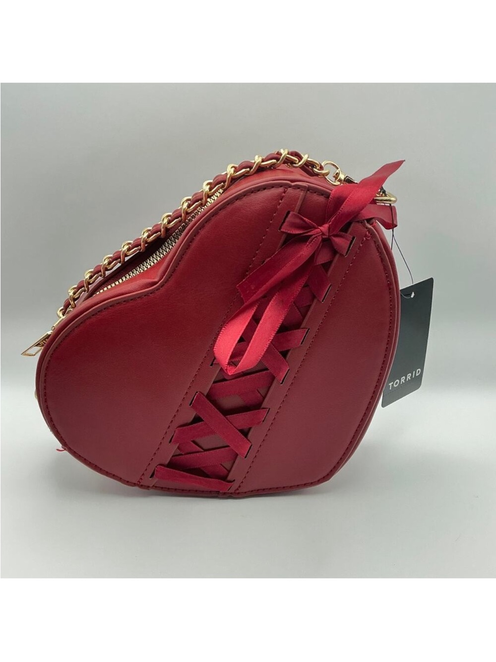 Torrid Red Heart Crossbody Purse
Lace-Up Chain Strap NWT